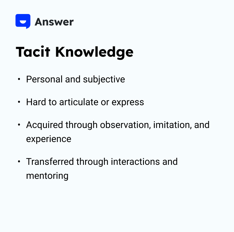 Tacit Knowledge